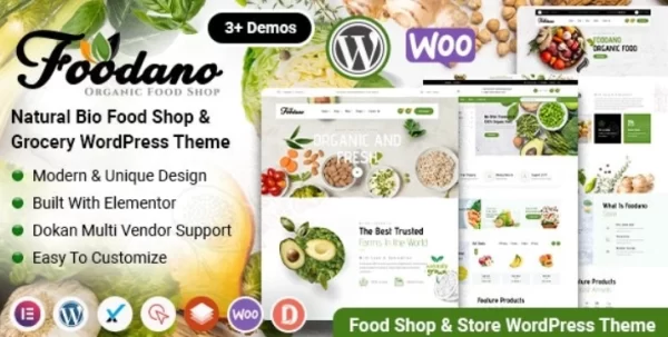 Foodano Natural Food Shop Grocery WordPress Theme 1.0.1 GPL Theme
