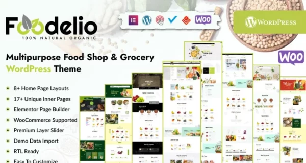 Foodelio – Multipurpose Food Shop Grocery WordPress Theme 1.4 GPL Theme