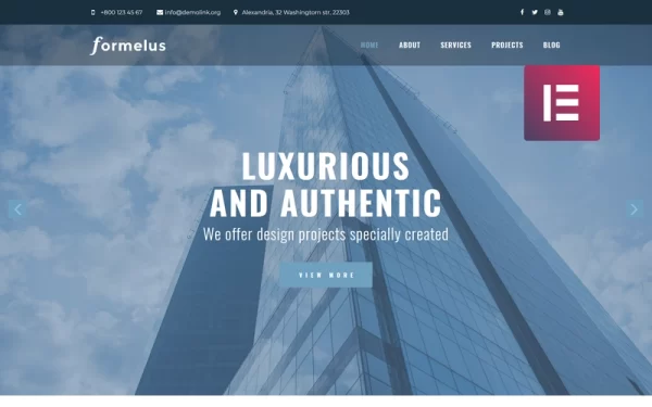 Formelus Architecture Multipurpose Modern WordPress Elementor Theme WordPress Theme 1.0.0 GPL Theme