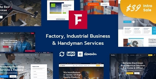 Fortis Factory Industrial Business Handyman Services WordPress Theme 1.0.0 GPL Theme