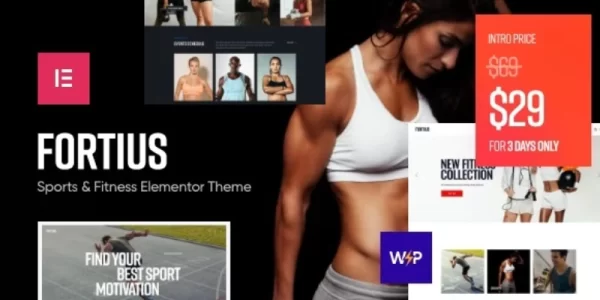 Fortius Sports Fitness Elementor WordPress Theme 1.0 GPL Theme