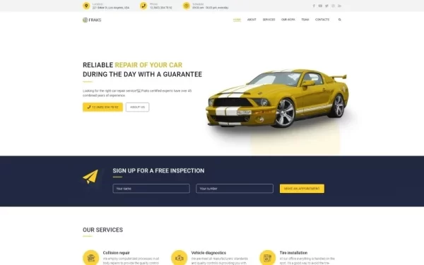 Fraks Car Repair Multipurpose Classic WordPress Elementor Theme WordPress Theme 1.0.0 GPL Theme