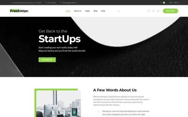 Freshmen Startup Company WordPress Elementor Theme WordPress Theme 1.0.1 GPL Theme