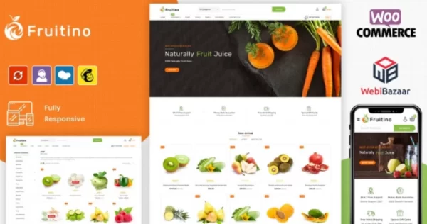Fruitino Food Grocery Store WooCommerce Theme 1.0.0 GPL Theme