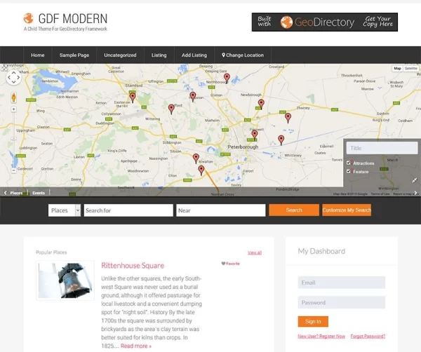 GeoDirectory GDF Modern Child Theme 2.0.0.1 GPL Theme