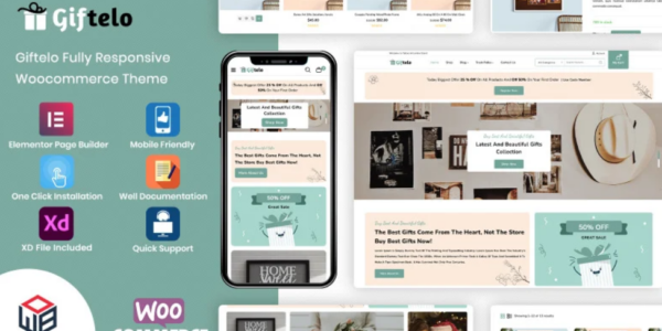 Giftelo Handmade Gift Photo Art Elementor WooCommerce Theme 1.0 GPL Theme