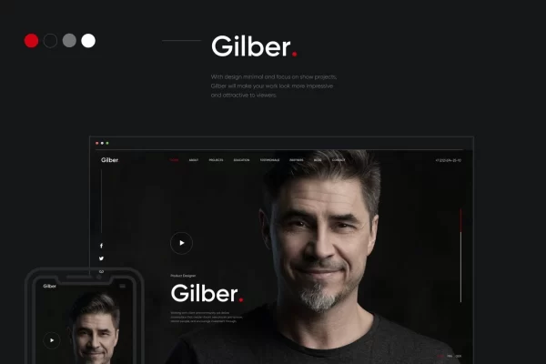 Gilber Personal CV/Resume WordPress Theme 1.0.1 GPL Theme