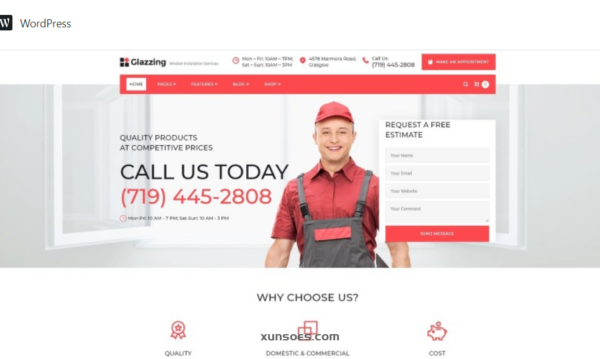 Glazzing Window Installation Services WordPress Theme 1.0.0 GPL Theme