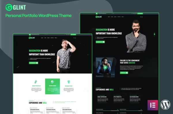 Glint Personal Portfolio WordPress Theme 1.0.0 GPL Theme