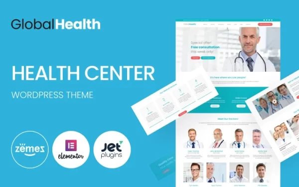 GlobalHealth Doctor Medical WordPress Theme 1.0.1 GPL Theme