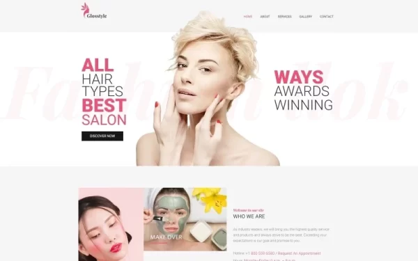 Glosstyle Beauty Salon WordPress Elementor Theme WordPress Theme 1.0.0 GPL Theme