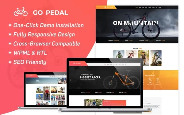 Go Pedal Cycling WordPress Theme 1.0.0 GPL Theme
