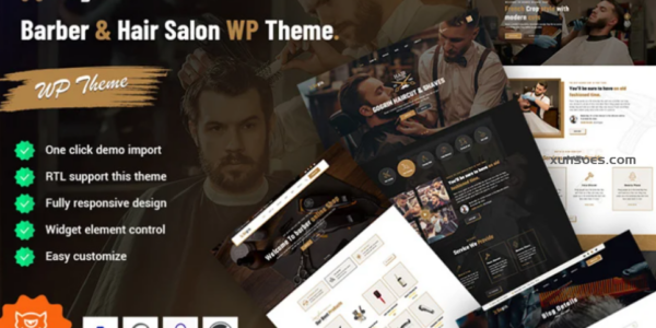 Gogrin Barber Hair Salon WordPress Theme 1.0.0 GPL Theme