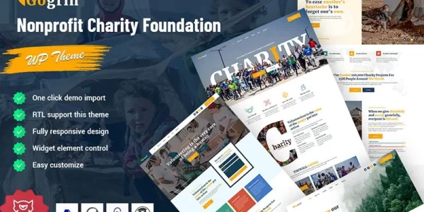 Gogrin Charity Foundation and Nonprofit WordPress Theme 1.0.0 GPL Theme