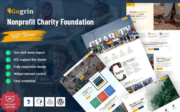 Gogrin Charity Foundation and Nonprofit WordPress Theme 1.0.0 GPL Theme