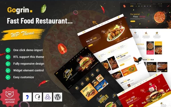 Gogrin- Fast Food Restaurant WordPress Theme 1.0.0 GPL Theme