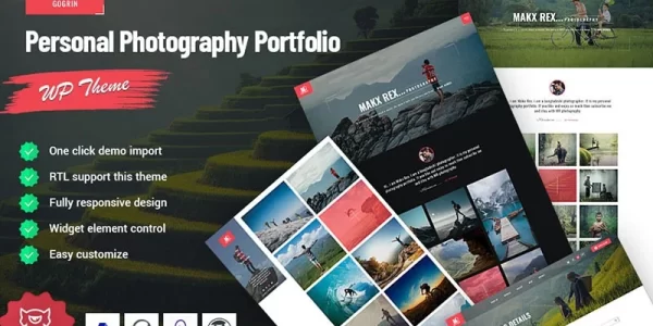 Gogrin Personal Photography Portfolio WordPress Theme 1.0.0 GPL Theme