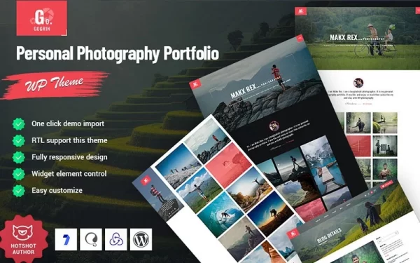 Gogrin Personal Photography Portfolio WordPress Theme 1.0.0 GPL Theme