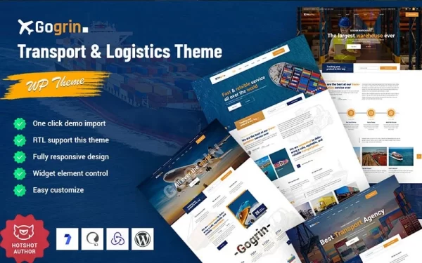 Gogrin Transport Logistics WordPress Theme 1.0.0 GPL Theme