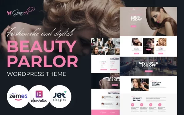 Gracell Beauty Salon WordPress Elementor Theme WordPress Theme 1.0.1 GPL Theme