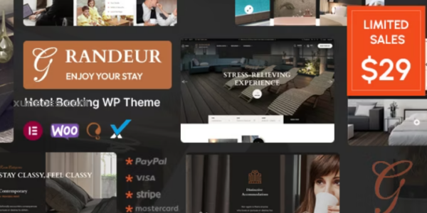 Grandeur Hotel Booking WordPress Theme 1.0 GPL Theme