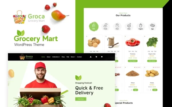 Groca Grocery Store WordPress Theme 1.0 GPL Theme