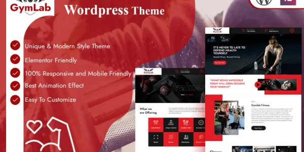 GymLab Premium WordPress Theme WordPress Theme 1.0.0 GPL Theme
