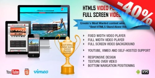 HTML Video Player FullScreen Video Background 2.3 GPL Plugins