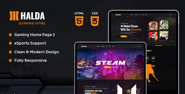 Halda eSports and Gaming WordPress Theme 1.0.0 GPL Theme