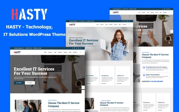 Hasty IT Solutions, Technology Multipurpose WordPress Theme 1.0.0 GPL Theme