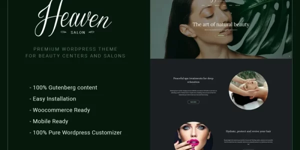 Heaven Salon Beauty Center WordPress Theme 1.0 GPL Theme