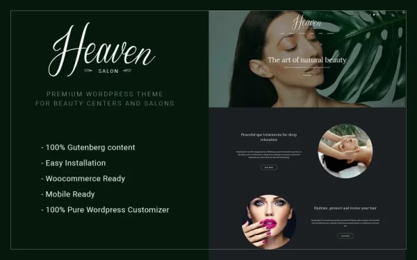 Heaven Salon Beauty Center WordPress Theme 1.0 GPL Theme