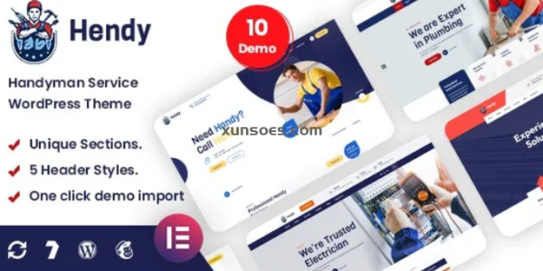 Hendy Handyman Service WordPress Theme 1.0.0 GPL Theme