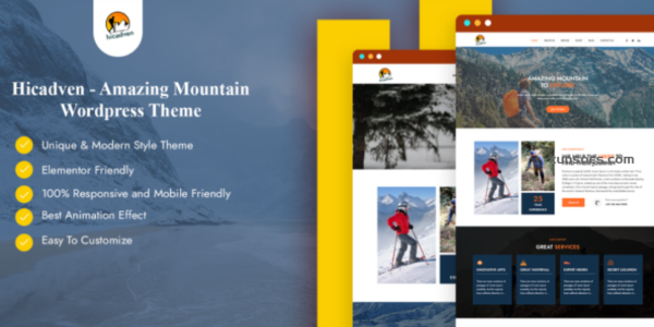 Hicadven Amazing Mountain WordPress Theme 1.0.0 GPL Theme