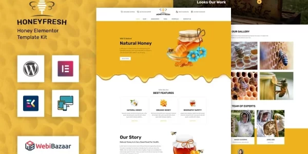 Honeyfresh Honey Farm Production Elementor WordPress Template WordPress Theme 1.0 GPL Theme
