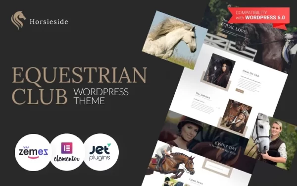 Horsieside Equestrian Center Responsive WordPress Theme 1.0.1 GPL Theme