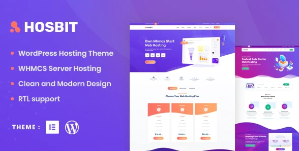 Hosbit WHMCS Hosting WordPress Theme 1.0 GPL Theme