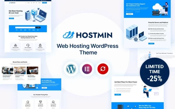 Hostmin Multipurpose Web Hosting WordPress Theme 1.0.0 GPL Theme
