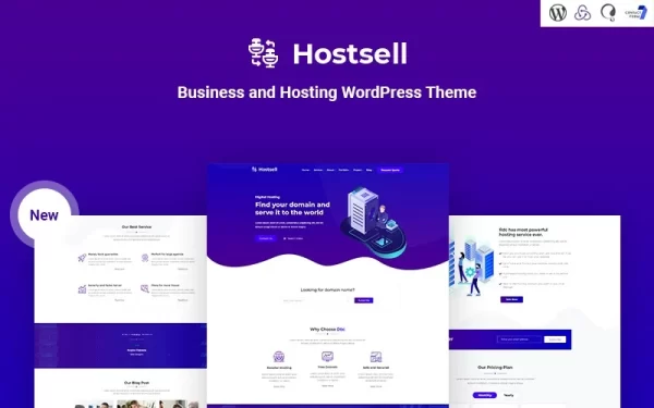 Hostsell Business and Hosting Responsive WordPress Theme 1.0.0 GPL Theme