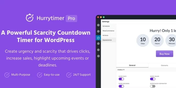 HurryTimer Pro – An Scarcity and Urgency Countdown Timer for WordPress WooCommerce 2.12.2 GPL Plugins