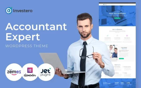 Investero Accountant Expert Responsive WordPress Theme 1.0.1 GPL Theme