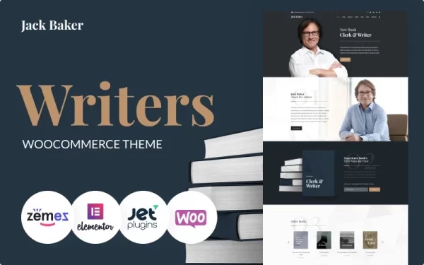 Jack Baker Writer Responsive WordPress Theme 1.0.1 GPL Theme