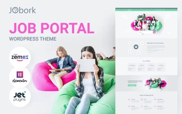 Jobork Job Portal Template WordPress Theme 1.0.1 GPL Theme