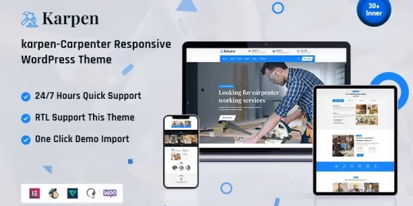 Karpen Carpenter and Wood Responsive WordPress Theme 1.0.0 GPL Theme