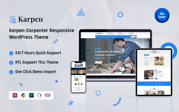 Karpen Carpenter and Wood Responsive WordPress Theme 1.0.0 GPL Theme