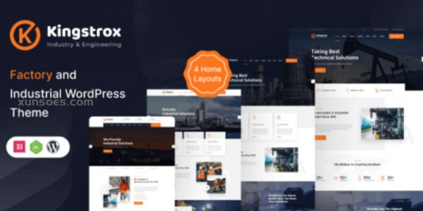 Kingstrox Factory and Industrial Business WordPress Theme 1.0.0 GPL Theme
