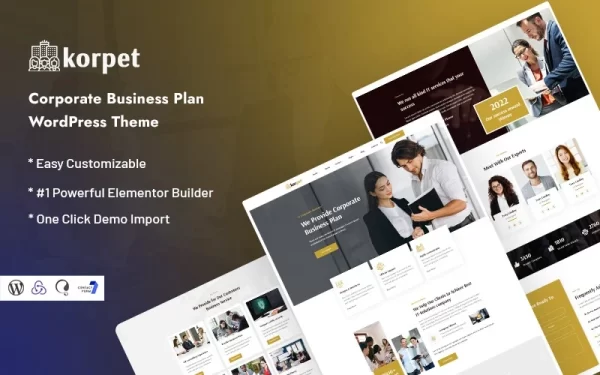 Korpret Corporate Business Plan WordPress Theme 1.0.0 GPL Theme