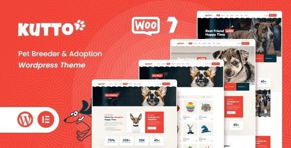 Kutto Pet Breeder Adoption WordPress Theme 1.0 GPL Theme