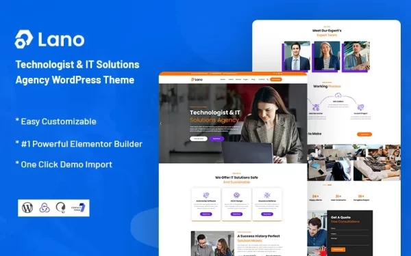 Lano Technologist IT Solutions Agency WordPress Theme 1.0.0 GPL Theme