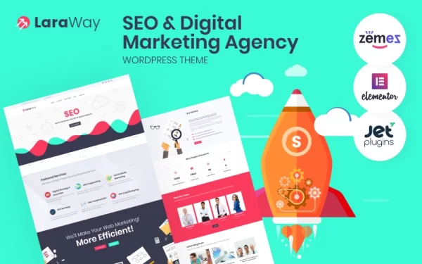 Laraway SEO Digital Marketing Agency WordPress Theme 1.0.1 GPL Theme